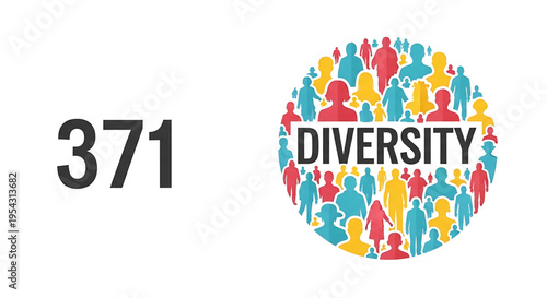 A vibrant illustration representing diversity and inclusivity with a crowd of colorful human silhouettes
