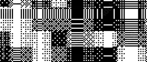 Pixelated glitch grunge texture. Black and white dither pattern wallpaper. 8 bit abstract glitchy distorted background. Retro bitmap distressed video game backdrop. Vector rippled pixel art screen 