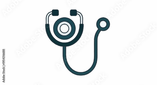 Medical stethoscope icon for health check.