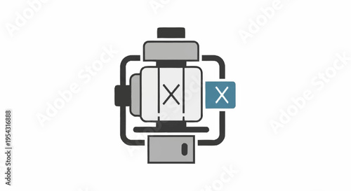 Graphic symbol of industrial automation technology.