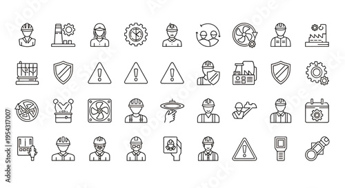 Assorted line icons set featuring everyday concepts and objects.