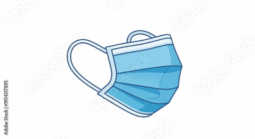 A blue surgical face mask illustration.
