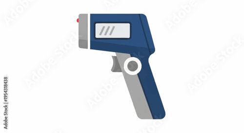 Illustration of a digital infrared thermometer gun.