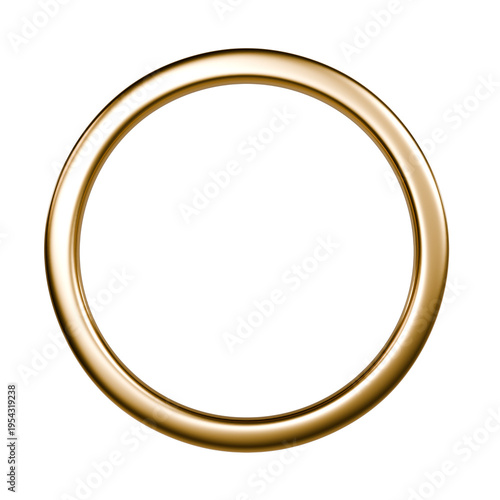 Foto Metallic circle ring gold 3D render abstract shape