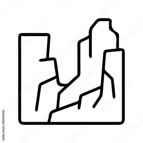 Mountain Cliff Outline