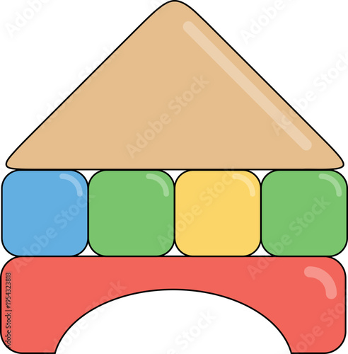 컬러풀 나무 블록 쌓기