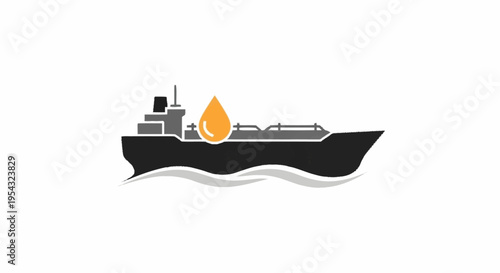 An oil tanker ship on water.