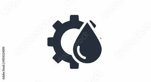 Industrial gear with oil drop symbol.