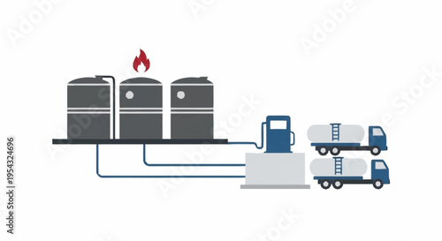 Industrial fuel transportation and storage process.