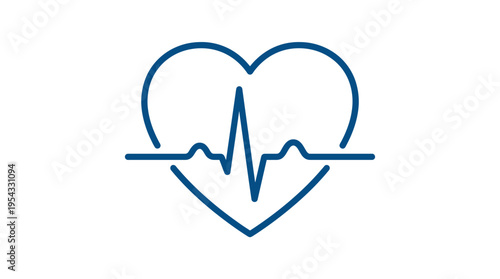 A heart rhythm icon with an electrocardiogram line inside, shown in a blue color.