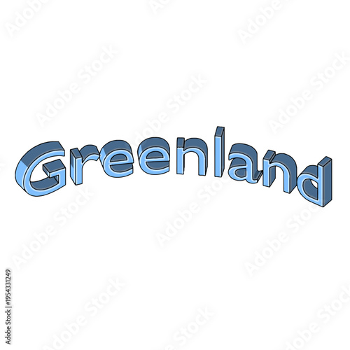 Greenland Name of the Country on White Background. Vector Illustration.