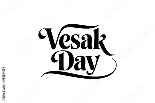 Vesak Day Typography Buddhist Festival Lettering Vector