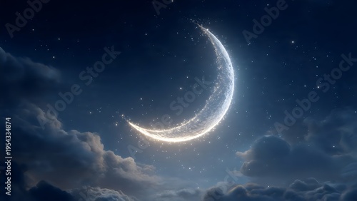 Glowing Moon Night Sky Background