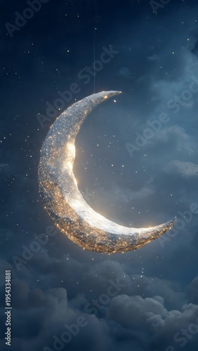 Glowing Moon Night Sky Background