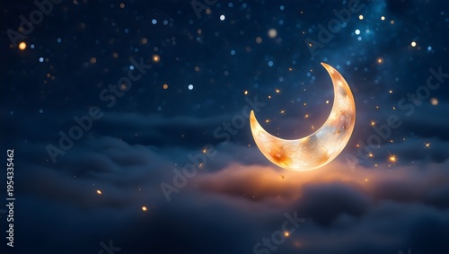 Glowing Moon Night Sky Background