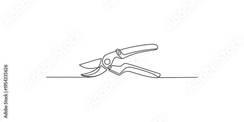 A pair of gardening shears on a flat surface pruning scissors tool cutting trimming clippers