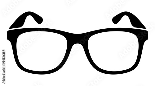 Thick Rectangular Glasses Vector Silhouette – Bold Eyewear Frame Icon Design Featuring Classic Rectangular Shape, Stylish Fashion Optical Vector Illustration for Branding, Accessories, and Creative Ar