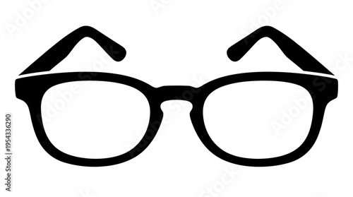 Thick Rectangular Glasses Vector Silhouette – Bold Eyewear Frame Icon Design Featuring Classic Rectangular Shape, Stylish Fashion Optical Vector Illustration for Branding, Accessories, and Creative Ar