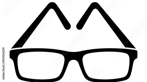 Rectangular Glasses Vector Silhouette – Black Eyewear Frame Icon Design Featuring Classic Rectangular Shape, Stylish Fashion Optical Vector Illustration for Branding, Accessories, and Creative Artwork