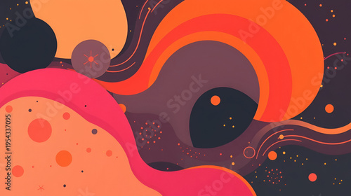 Retro 70s Abstract background vector illustration