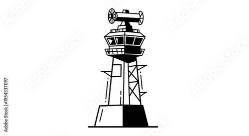 Airport Control Tower Illustration - Aviation Safety and Air Traffic Management