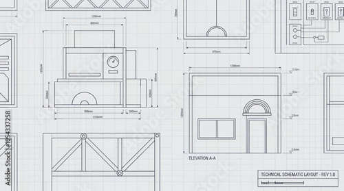 Architectural Drawings and Blueprints of Building Designs.