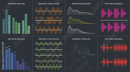 Audio Waveforms and Spectrum Analysis Visualizations.