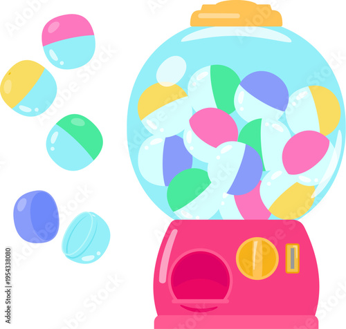 丸いカプセルトイマシーンとカプセル