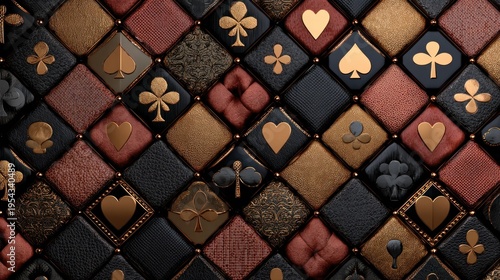 Playing card suits pattern design background decorative texture