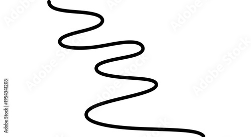 A simple black wavy line on a white background creating a sense of movement and fluidity.
