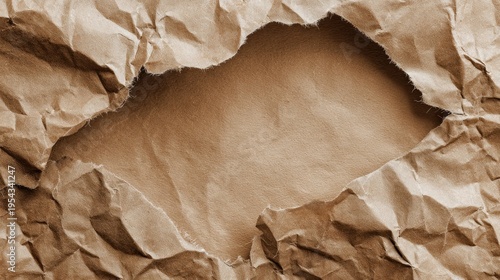 Torn brown paper background texture with copy space for creative designs