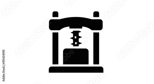 A simple black icon of a 3d printer on a white background.