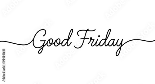 A simple yet elegant good friday text on a white background with a minimalist design.