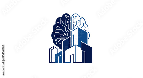 Artificial Intelligence Cityscape: Smart Urban Development Concept