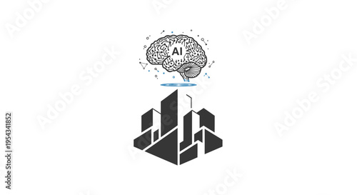 Artificial Intelligence Cityscape: Smart Urban Development Concept