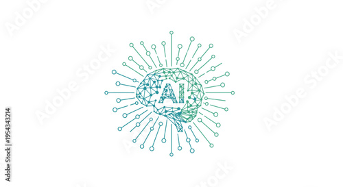 Artificial Intelligence Network Concept with Human Brain