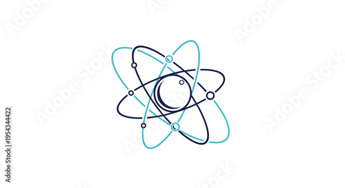 Atomic Structure Model, Science and Technology Illustration