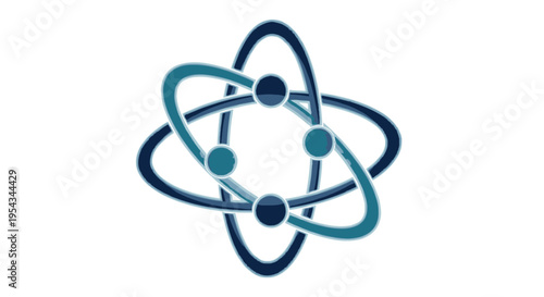 Atomic Structure Model, Science and Technology Illustration