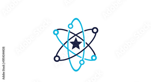 Atomic Structure with Star Core, Science and Technology Concept