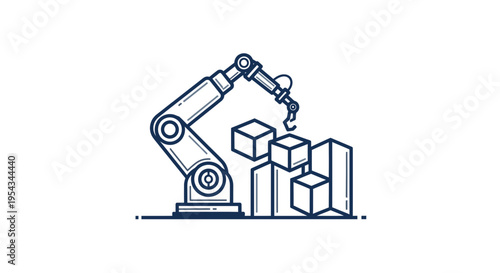 Automated Assembly with Robotic Arm Stacking Boxes