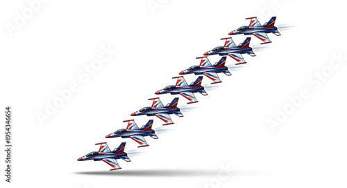 Dolphins jumping in formation.