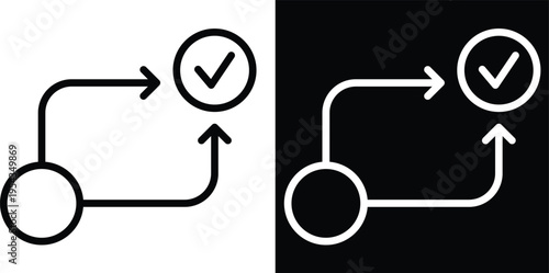 decision Two-tone version in black and white background