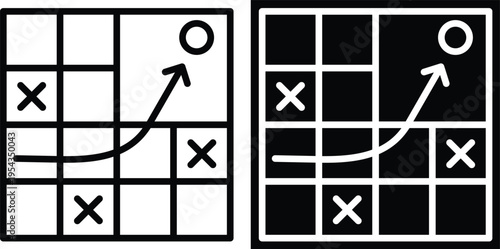 strategy Two-tone version in black and white background