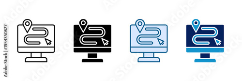 Feature Roadmap Icon Set Multiple Style Collection