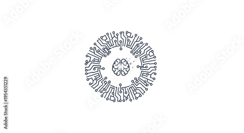 Artificial Intelligence Network Concept with Human Brain