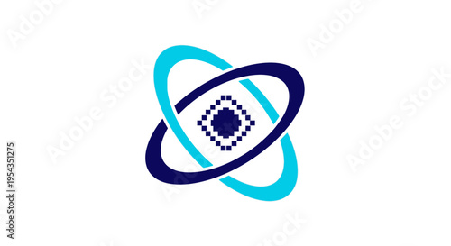 Atomic Structure Digital Core Concept - Technology Innovation