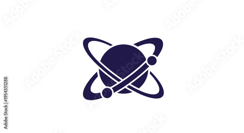 Atomic Structure Model, Science and Technology Illustration