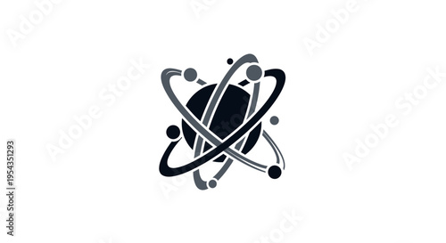 Atomic Structure Model, Science and Technology Illustration