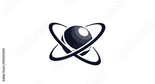 Atomic Structure Model, Scientific Illustration of Orbital Motion