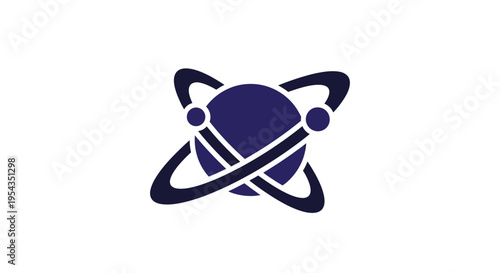 Atomic Structure Model, Science and Technology Illustration